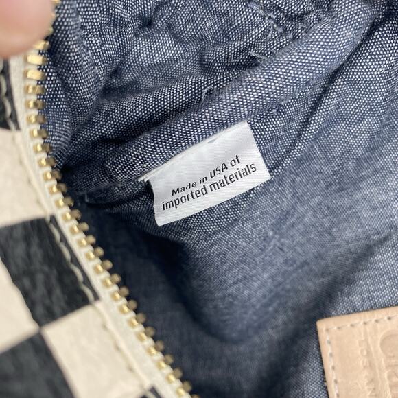 Clare V. Midi Sac Bag Checkered Crossbody Bag Purse Small Black and White - Picture 11 of 12